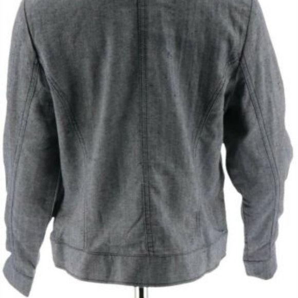 NWT LIZ CLAIBORNE NY HERRINGBONE NAVY ZIP JACKET 8 - Picture 5 of 11